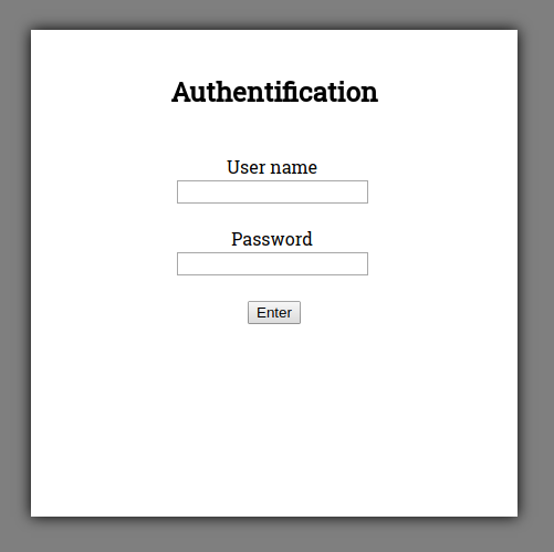 Screenshot of an authentification process.